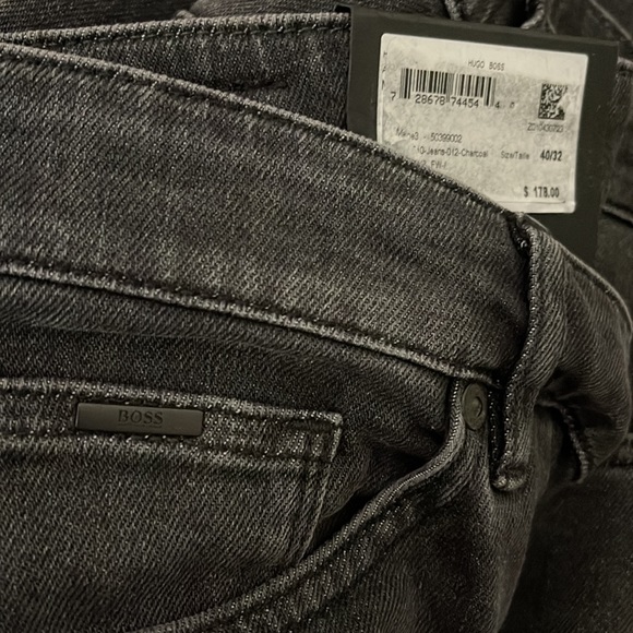 Hugo Boss Maine Charcoal Zip Fly Stretch Jeans - 40W x 32L - Picture 4 of 12